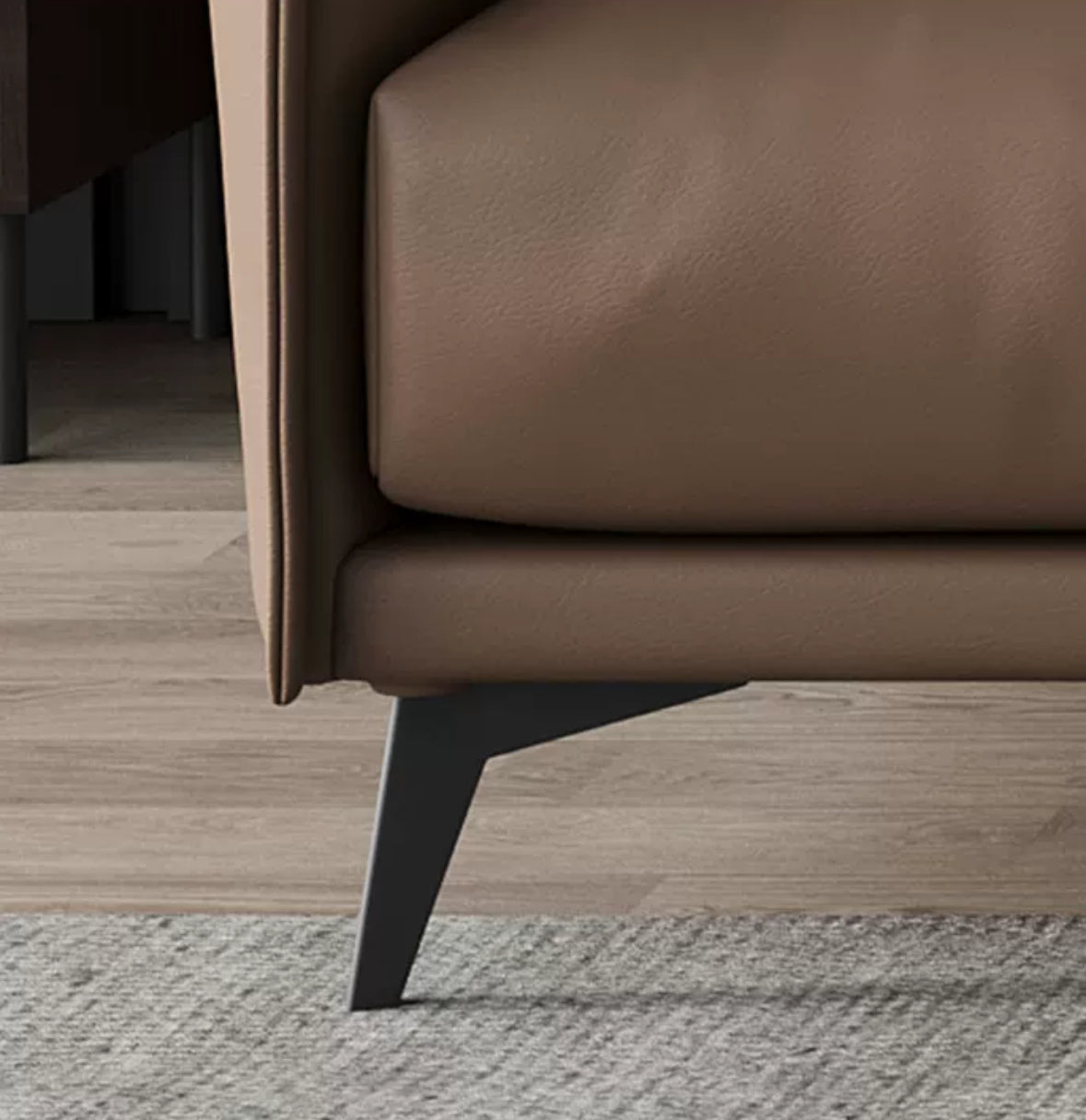 Minimalist and Durable Leather Sofa