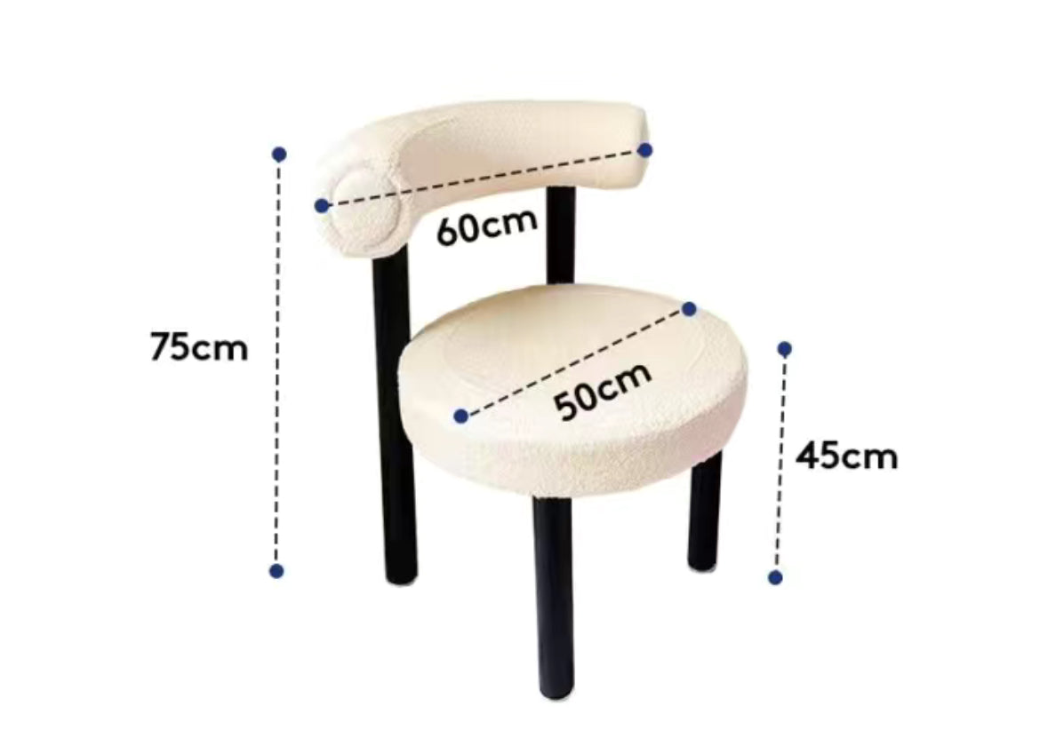 Ins Style Creamy Makeup and Dining Chair