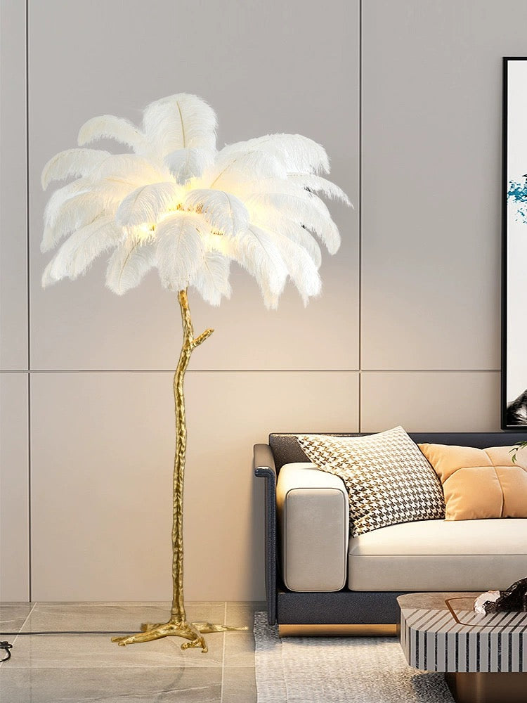 Italian Light Luxury Feather Floor Lamp