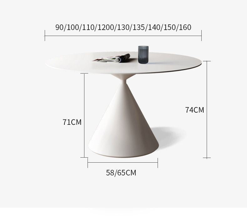 Minimalist Black and White Stone Round Dining Table