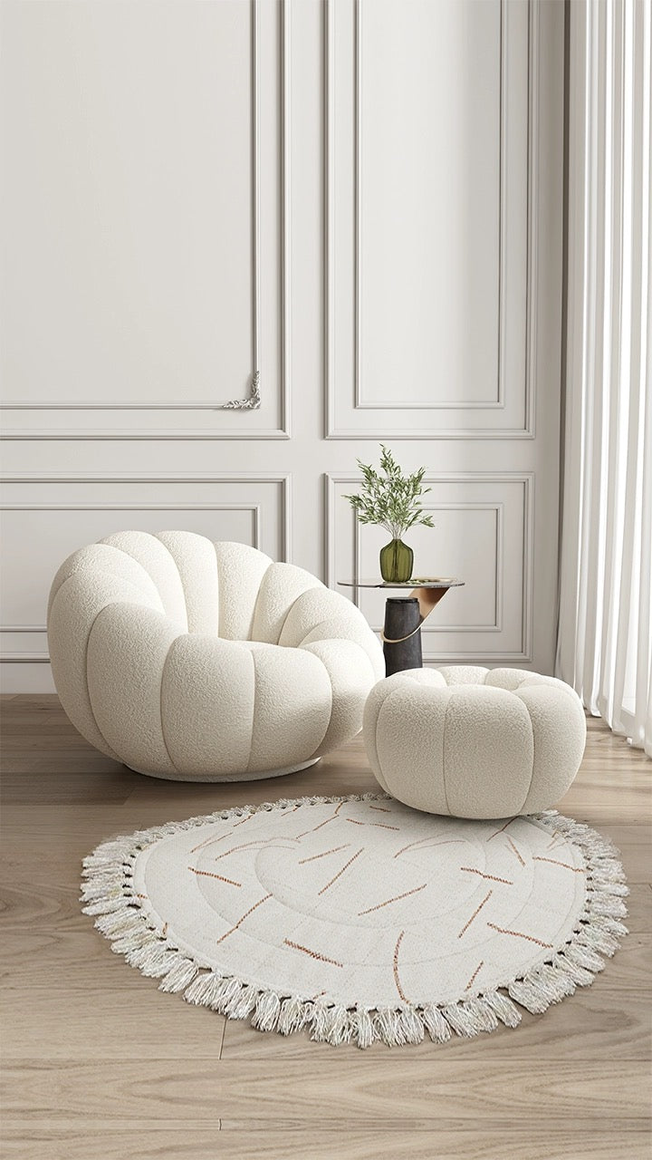 Nordic Pumpkin Single Sofa + Ottoman