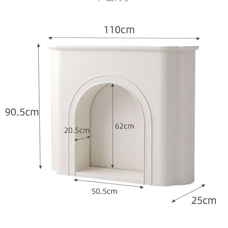 French Minimalist Fireplace Decor Cabinet