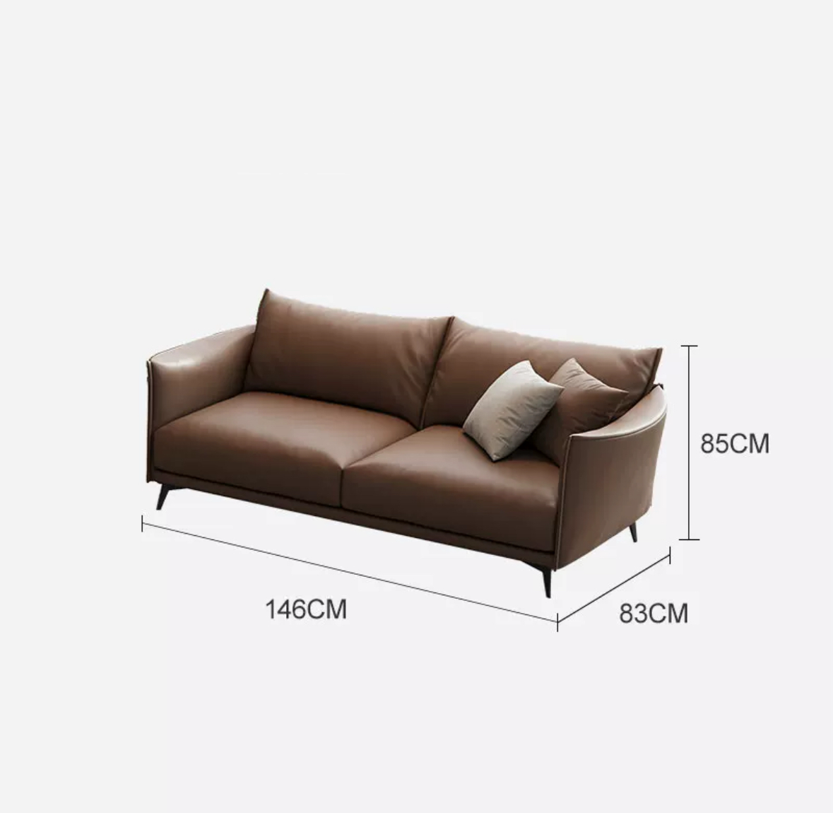 Minimalist and Durable Leather Sofa