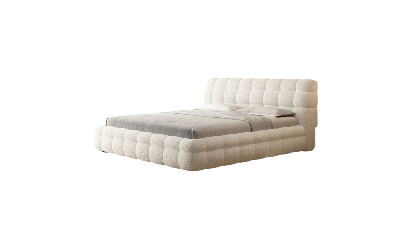 Nordic Style Cotton Candy Milk White Bedroom Bed