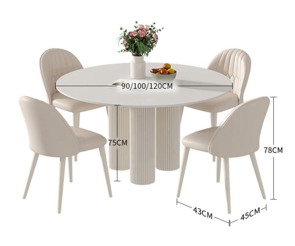 Nordic Style White Rock Plate Minimalist Dining Table