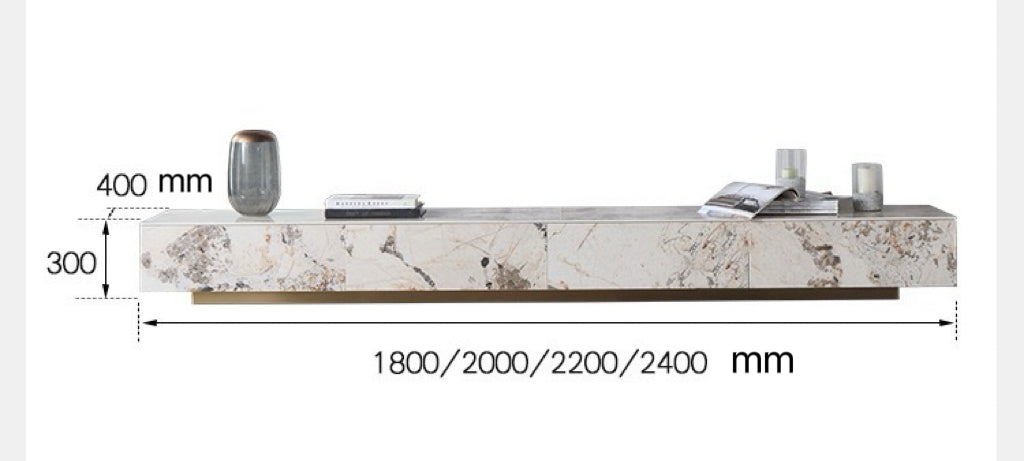Italian Style Rock Panel Luxury TV Cabinet Coffee Table Combination