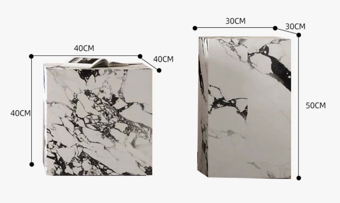 Nordic Style Minimalist Rock Panel Marble Square Coffee Table