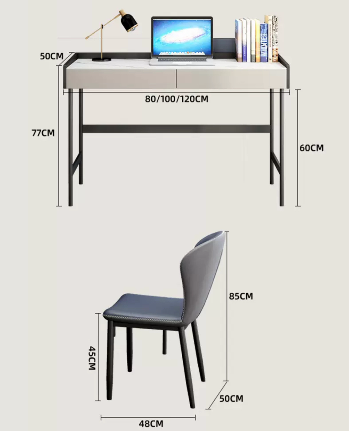 Modern Minimalist Desk and Chair Set