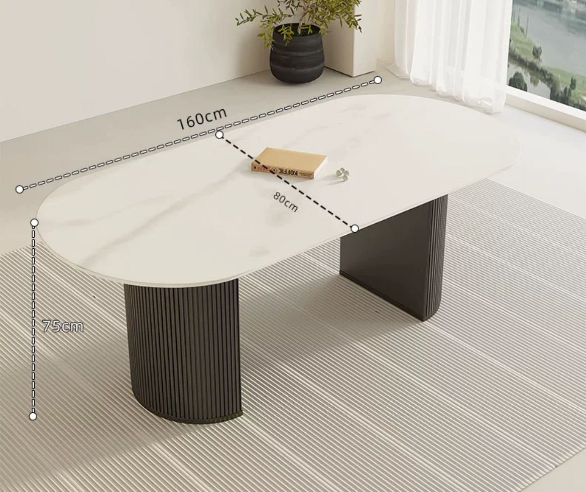 Nordic Simple Rectangular Slate Dining Table