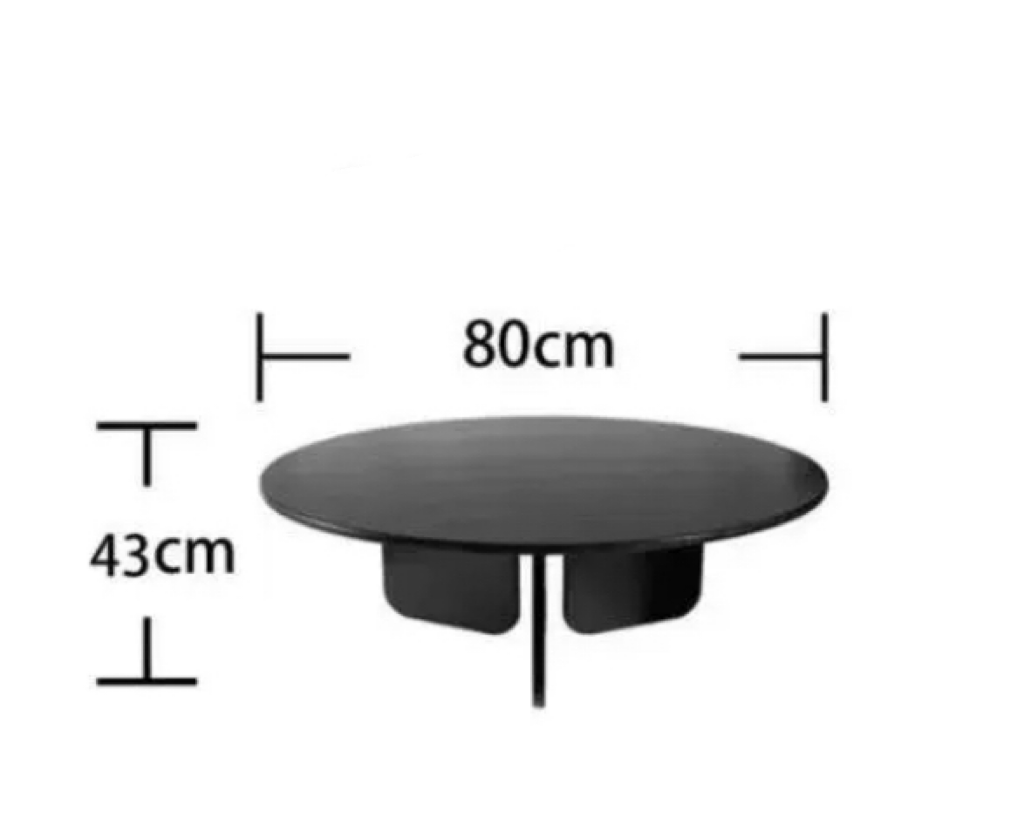 Black Minimalist Round Coffee Table