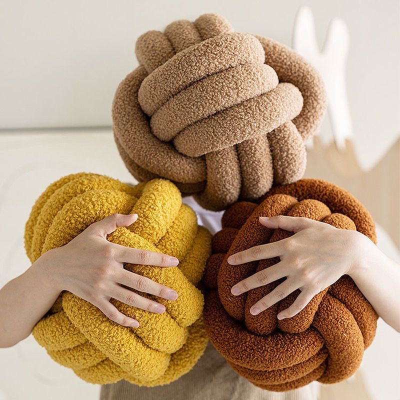 Nordic Luxury Knot Ball Throw Pillow