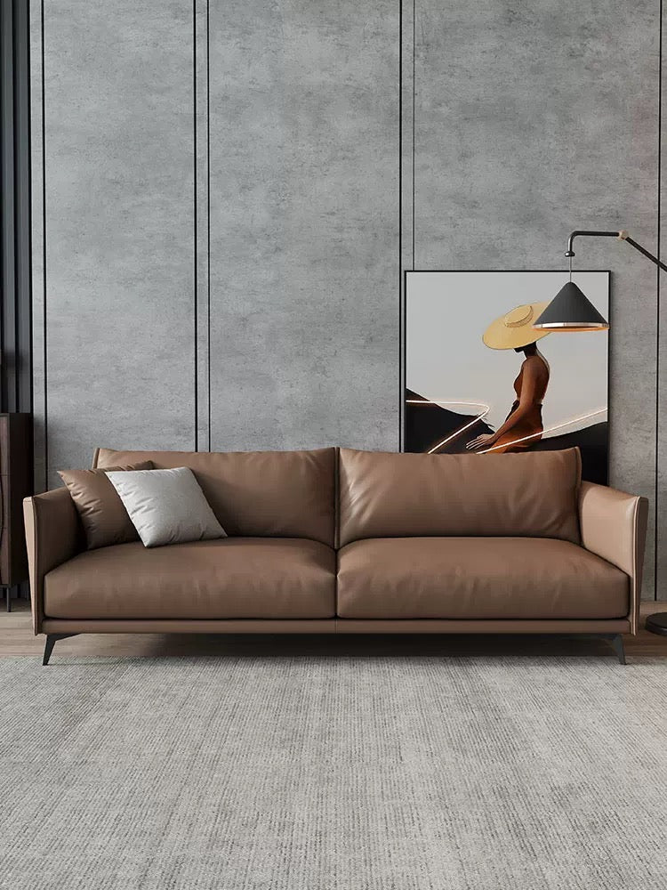 Minimalist and Durable Leather Sofa