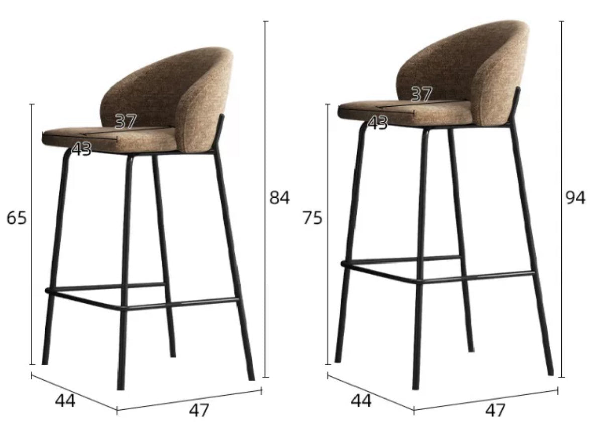Nordic Style Minimalist Fabric Bar Stool