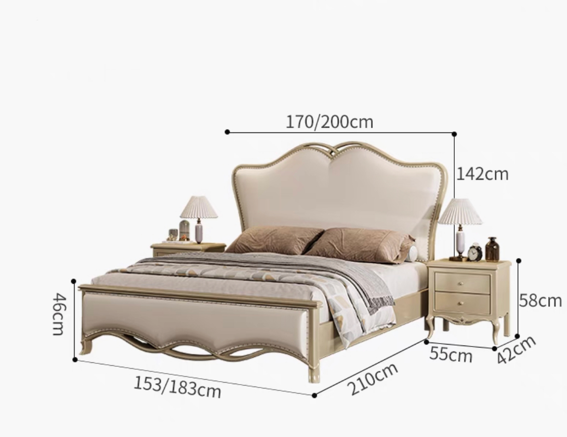 Luxury French Style Solid Wood Bed - Luxurious headboard