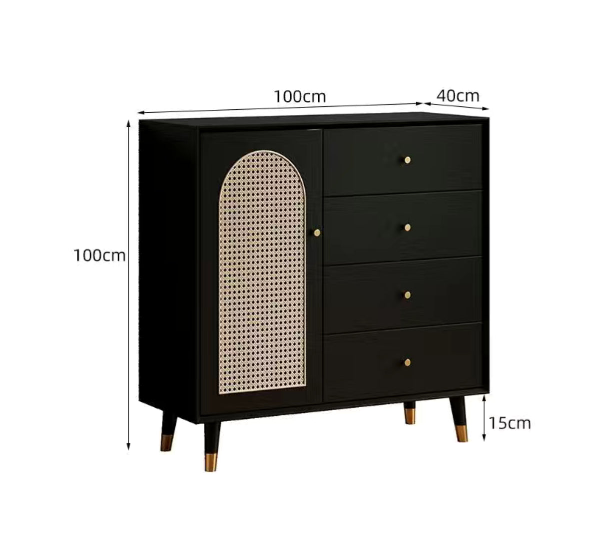 Nordic Style Solid Wood Entryway Storage Cabinet