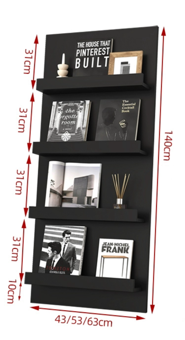 Nordic Style Black Floor Bookshelf