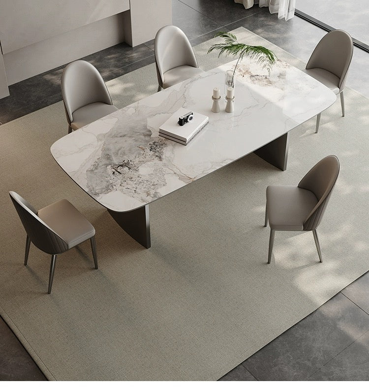 Nordic Style Light Luxury Rectangular Slate Dining Table