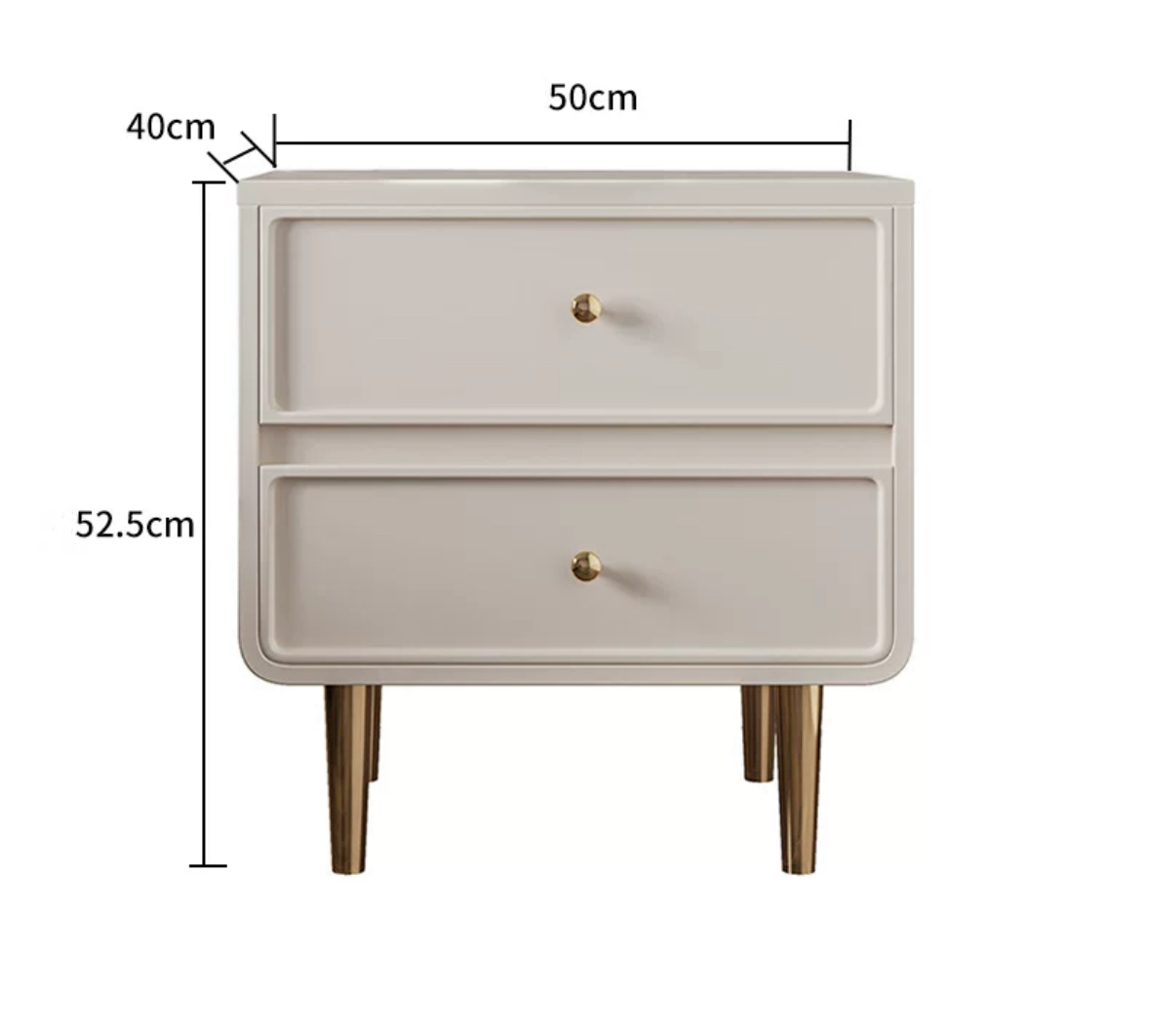 Creamy French-style Light Luxury Solid Wood Bedside Table
