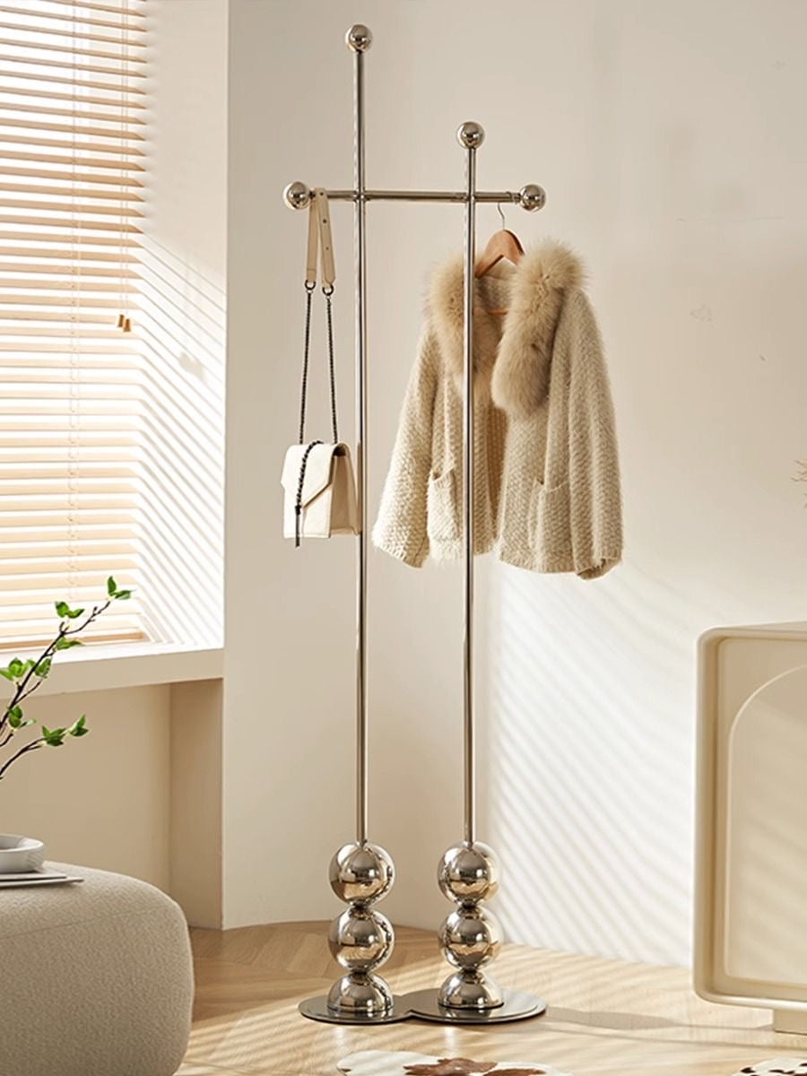 Italian Style Light Luxury Stainless Steel Floor-standing Clothes Rack