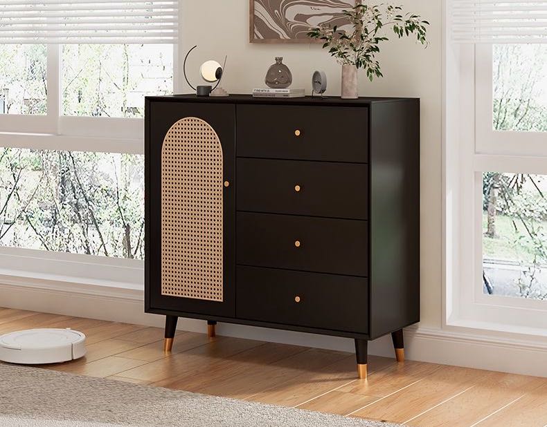 Nordic Style Solid Wood Entryway Storage Cabinet