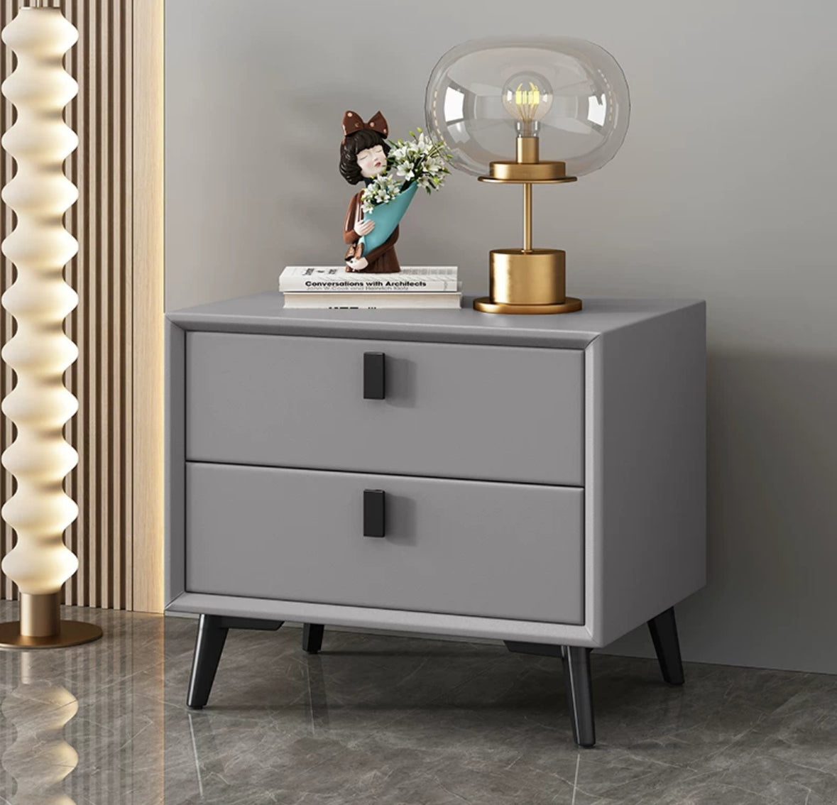 Nordic Style Modern Minimalist Solid Wood Bedside Table