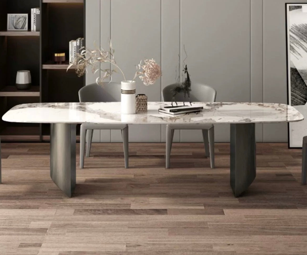 Nordic Style Light Luxury Rectangular Slate Dining Table