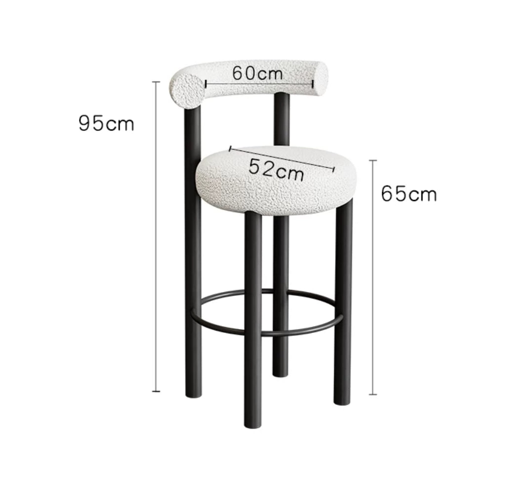 Nordic Style Modern Luxury Fabric Bar Stool