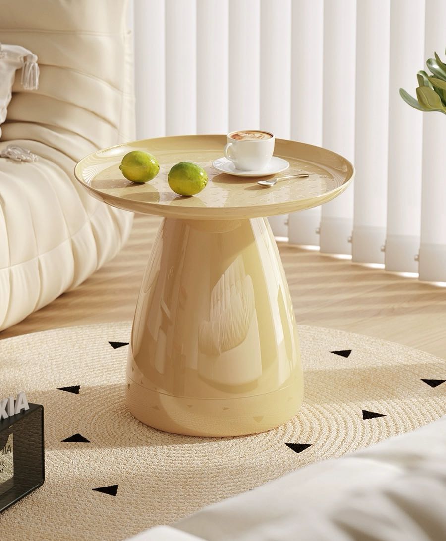 Ins Style Creamy Minimalist Round Side Table