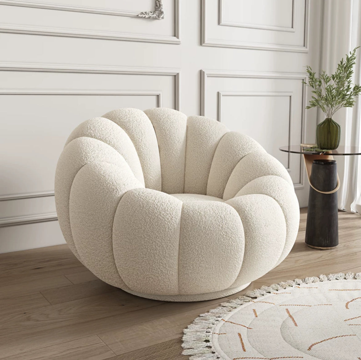 Nordic Pumpkin Single Sofa + Ottoman
