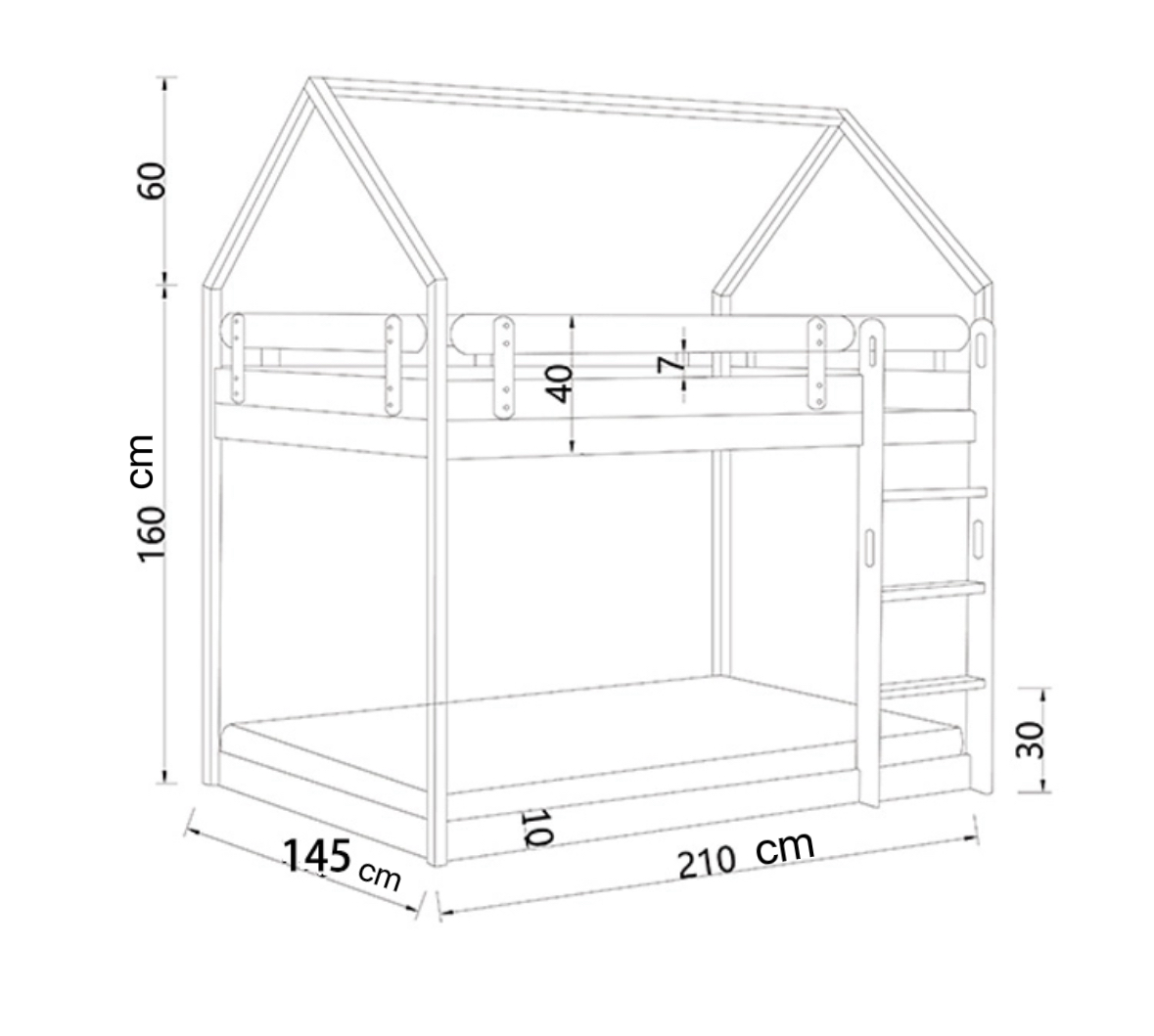 INS Style Solid Wood Kids Bunk Bed