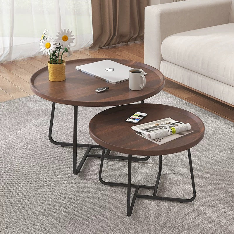Nordic Style Minimalist Round Coffee Table Set