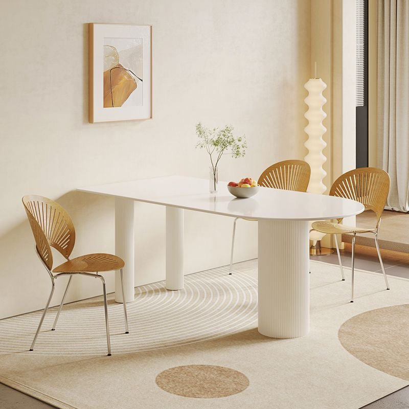 Minimalist Black and White Stone Dining Table