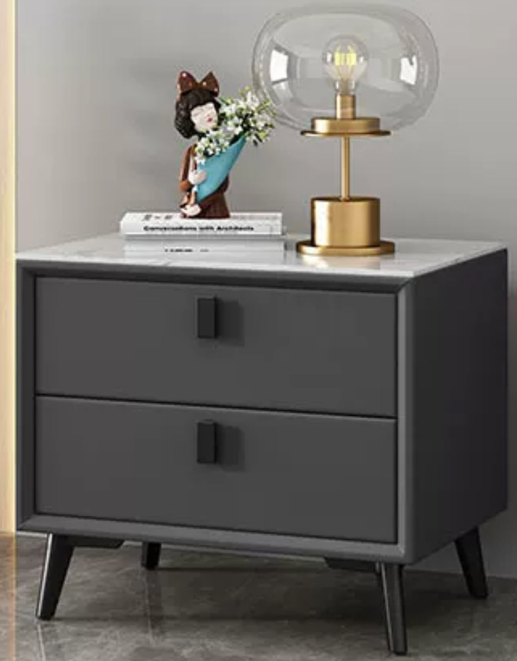 Nordic Style Modern Minimalist Solid Wood Bedside Table