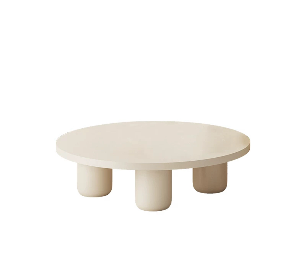 Nordic Style Cream White Minimalist Round Coffee Table