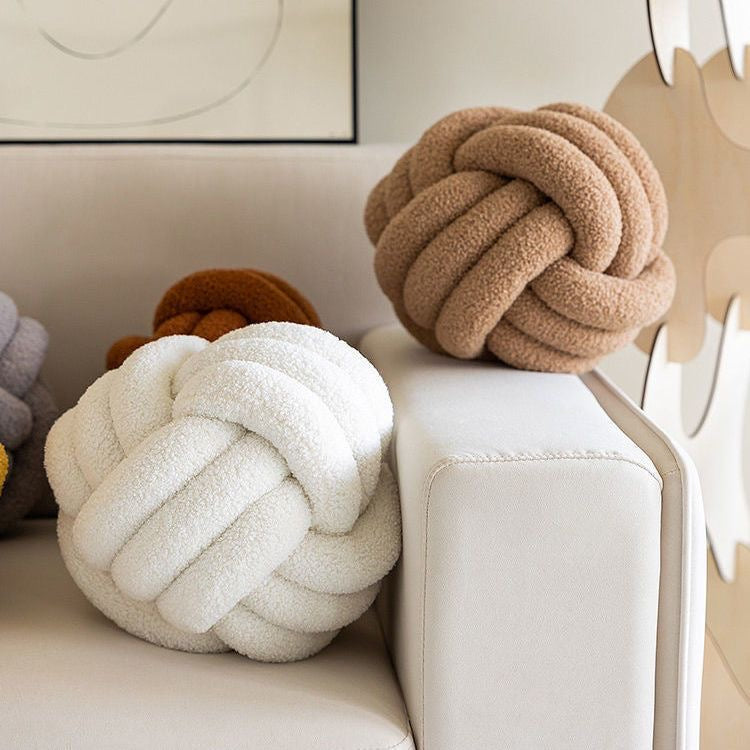Nordic Luxury Knot Ball Throw Pillow