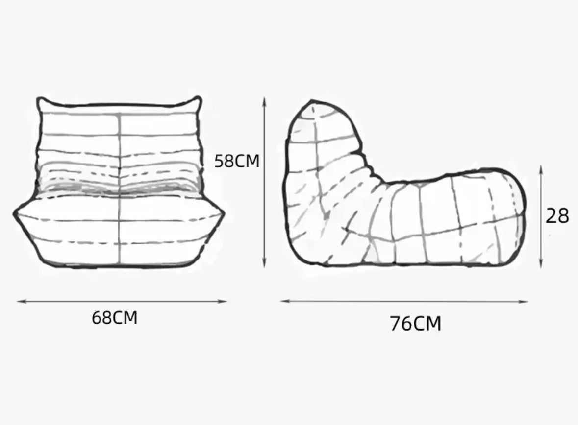 Nordic Design Minimalist Kids' Caterpillar Sofa