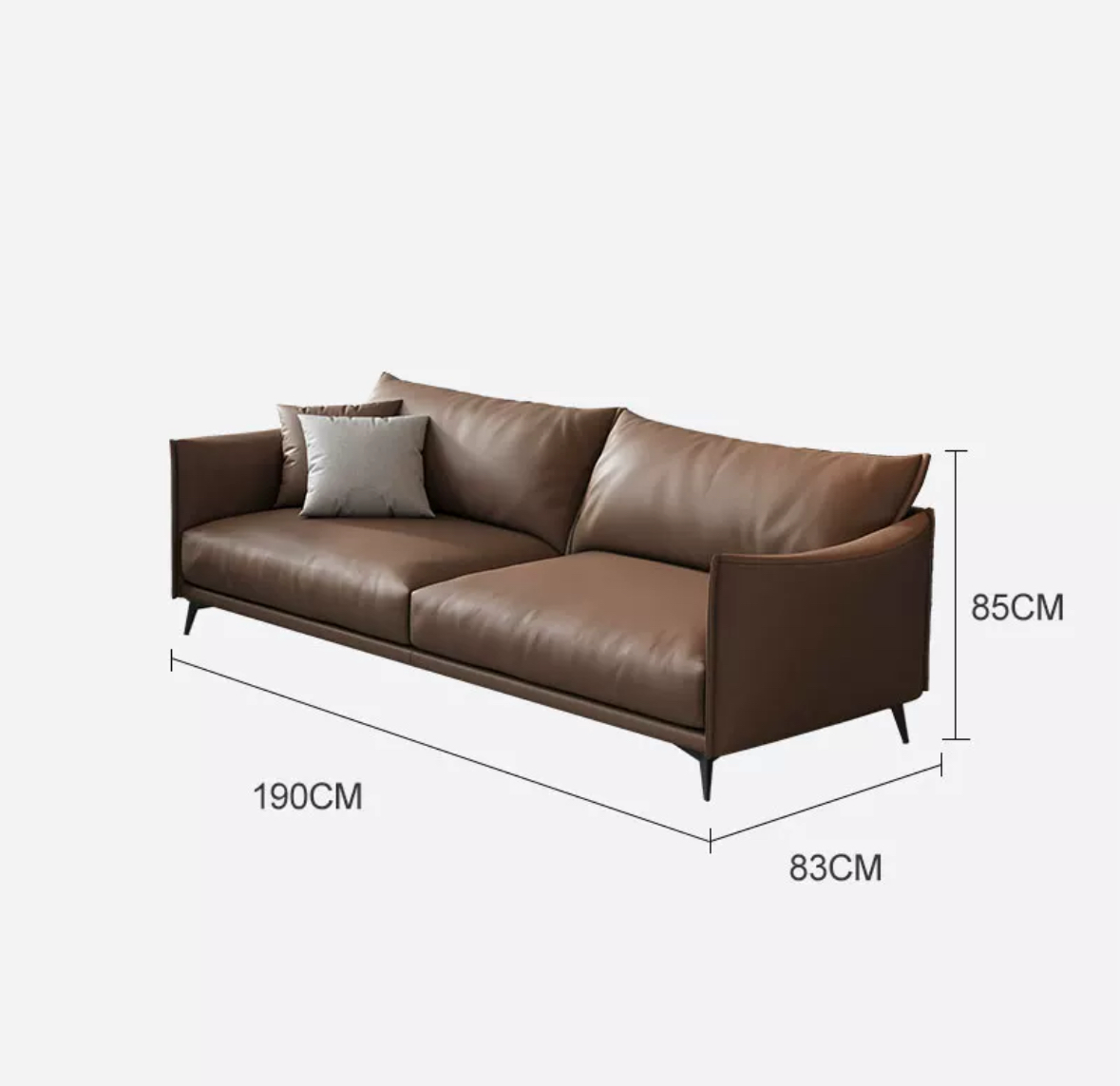 Minimalist and Durable Leather Sofa