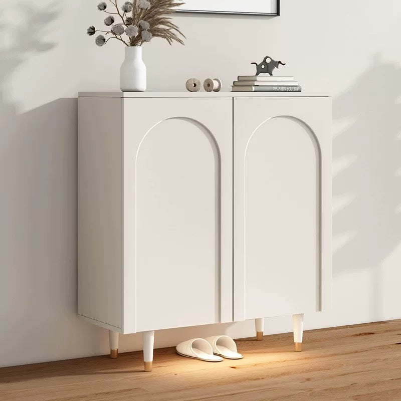 Nordic Style Minimalist Creamy White Shoe Cabinet