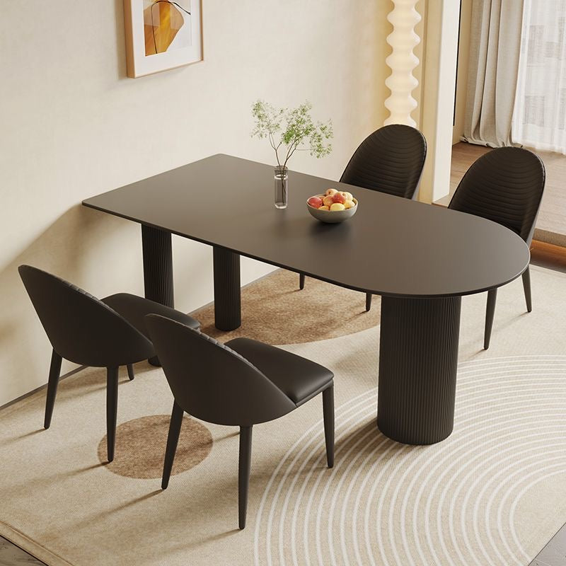 Minimalist Black and White Stone Dining Table