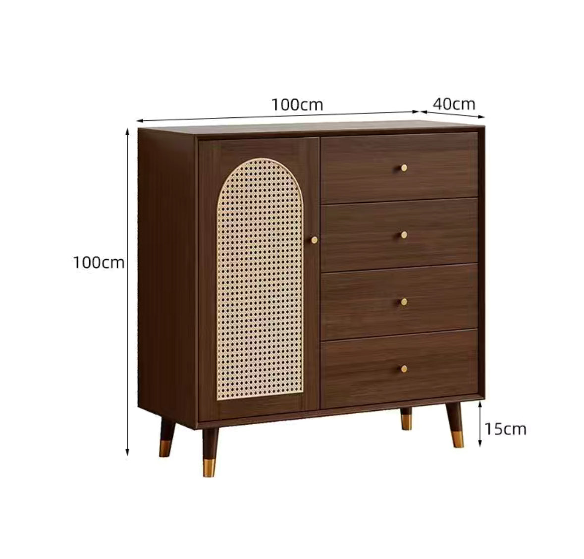 Nordic Style Solid Wood Entryway Storage Cabinet