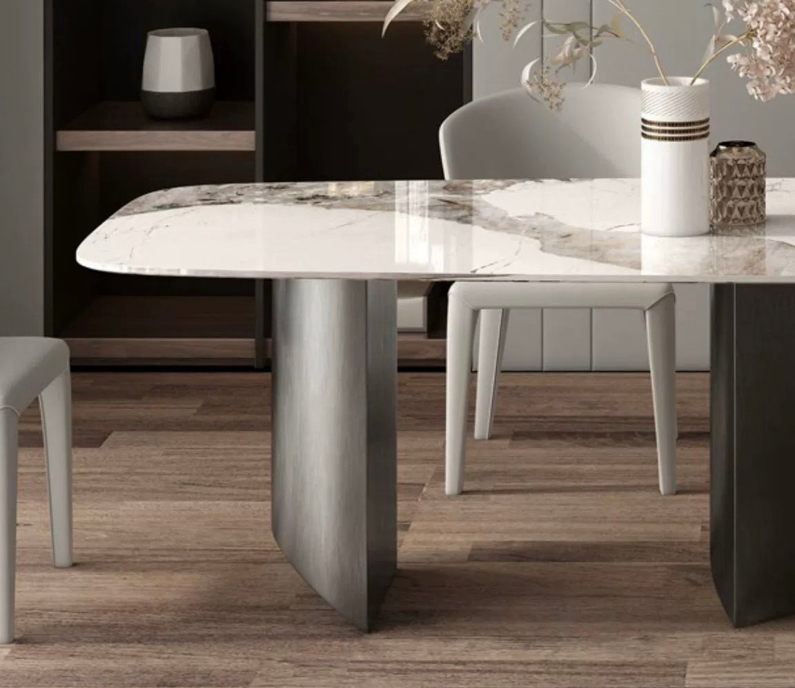 Nordic Style Light Luxury Rectangular Slate Dining Table