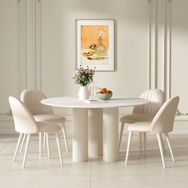 Nordic Style White Rock Plate Minimalist Dining Table