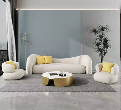 Nordic Style Minimalist Sofa and Coffee Table Combo