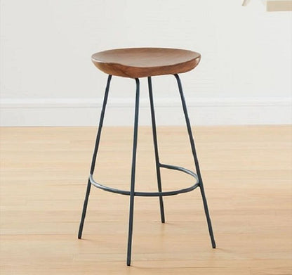Nordic Style Solid Wood Bar Stool