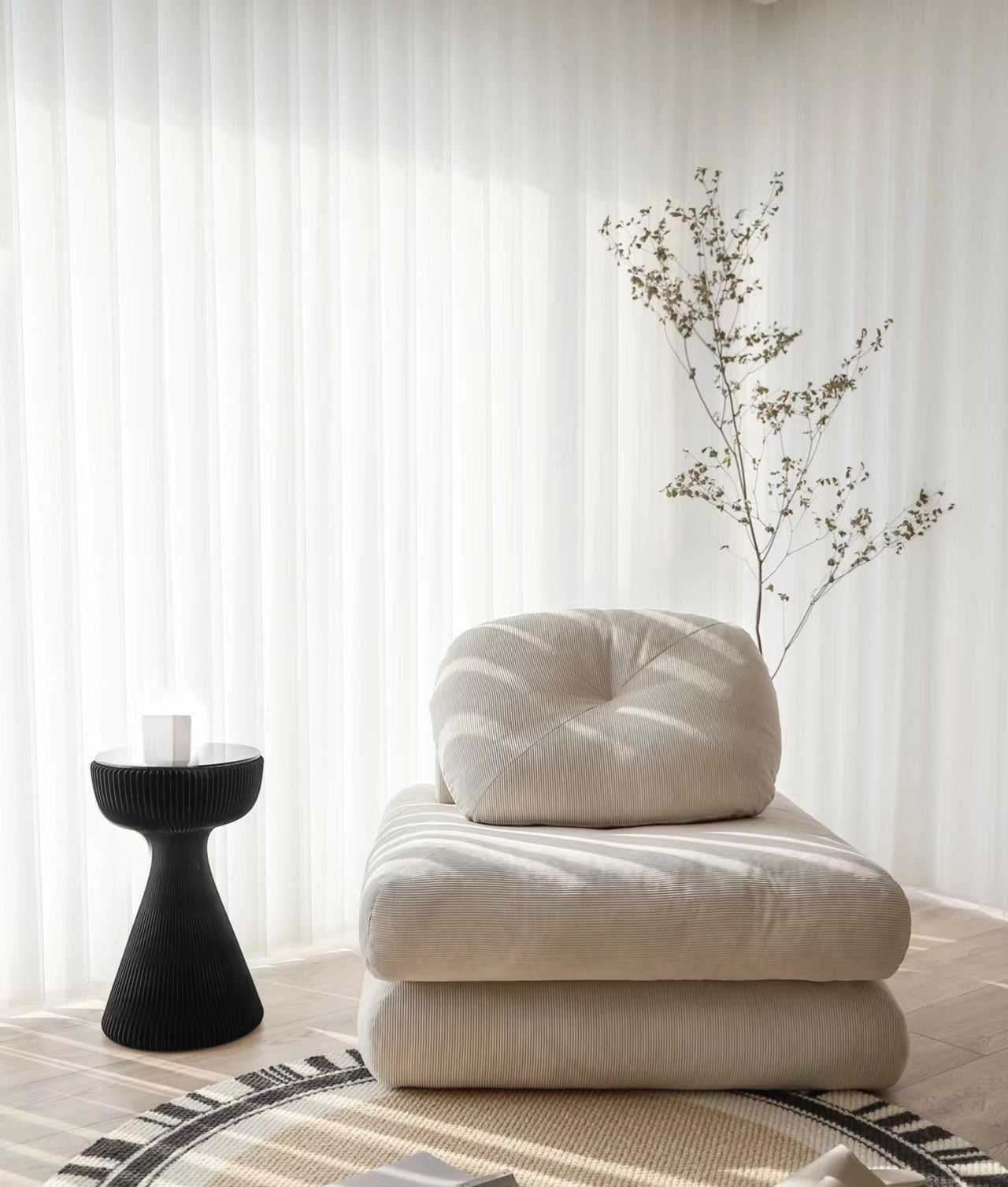 Nordic Style Fabric Single Modular Sofa