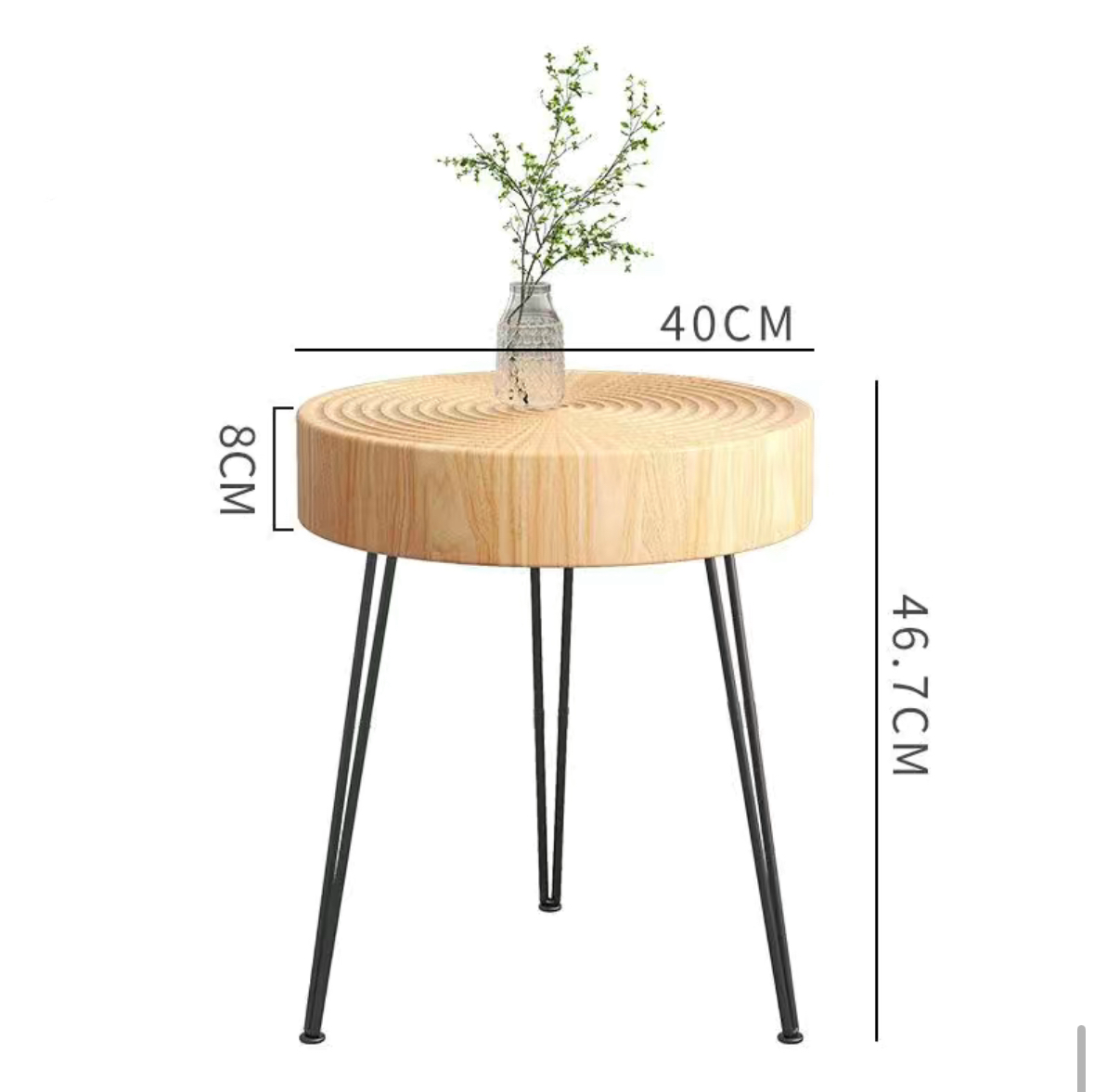 Design Japanese-Style Minimalist Solid Wood Round Coffee Table