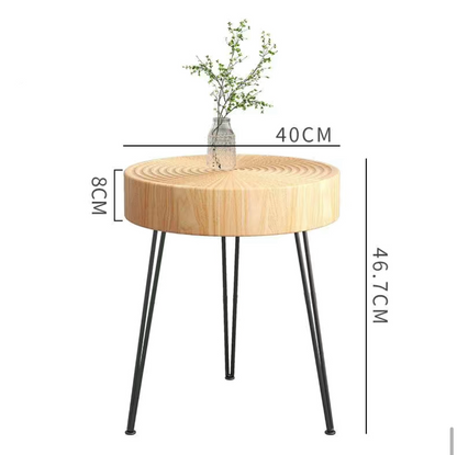 Design Japanese-Style Minimalist Solid Wood Round Coffee Table