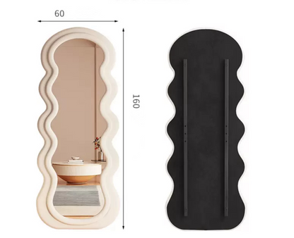 INS Style Wave-Shaped Full-Length Floor Mirror