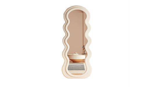 INS Style Wave-Shaped Full-Length Floor Mirror