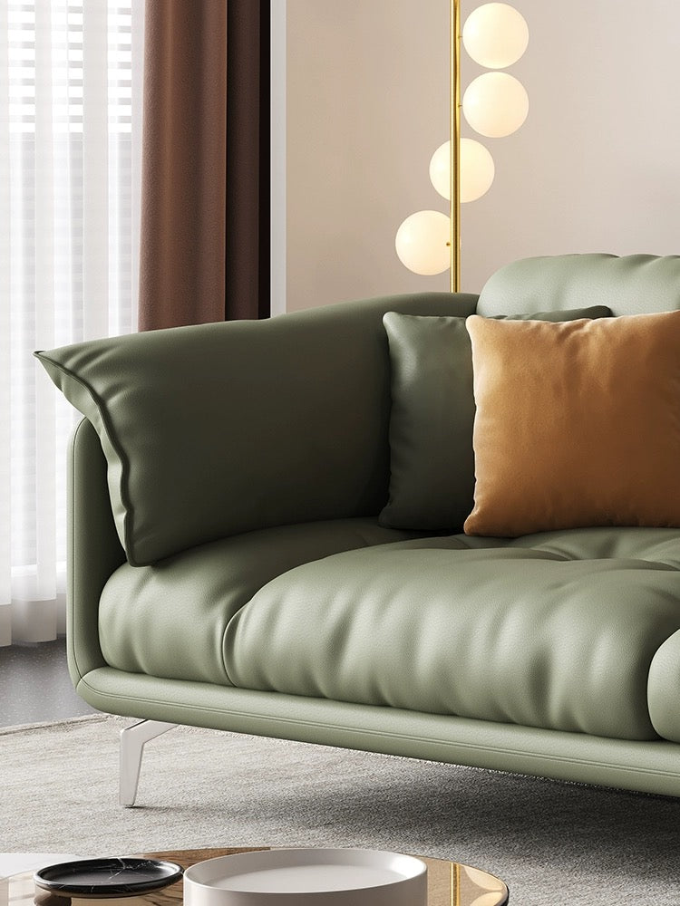 Minimalist and Durable Genuine Leather Sofa